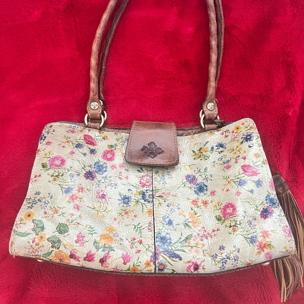 Patricia Nash Prairie Rose Rienzo Floral Leather Handbag